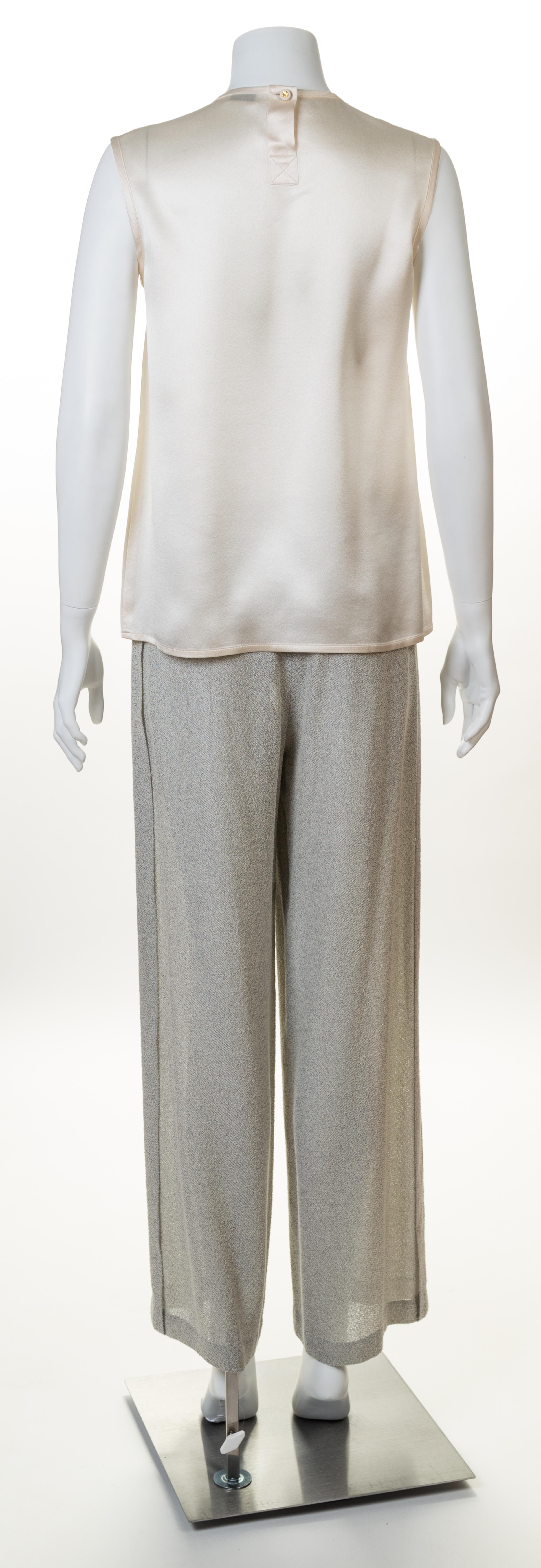 A Chanel Pant and Blouse Set, Pants size 40, Blouses no size.