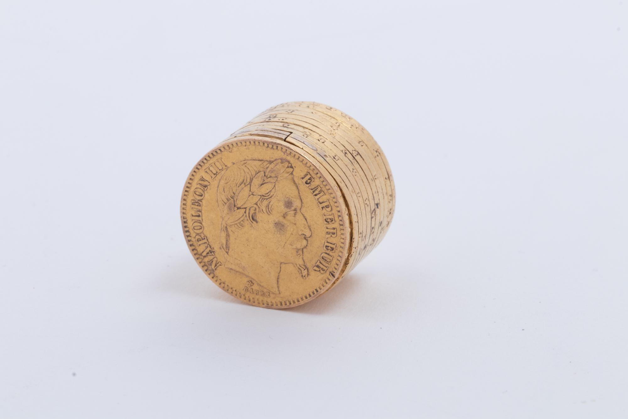 A Napoleon III Gold Coin Patch Box