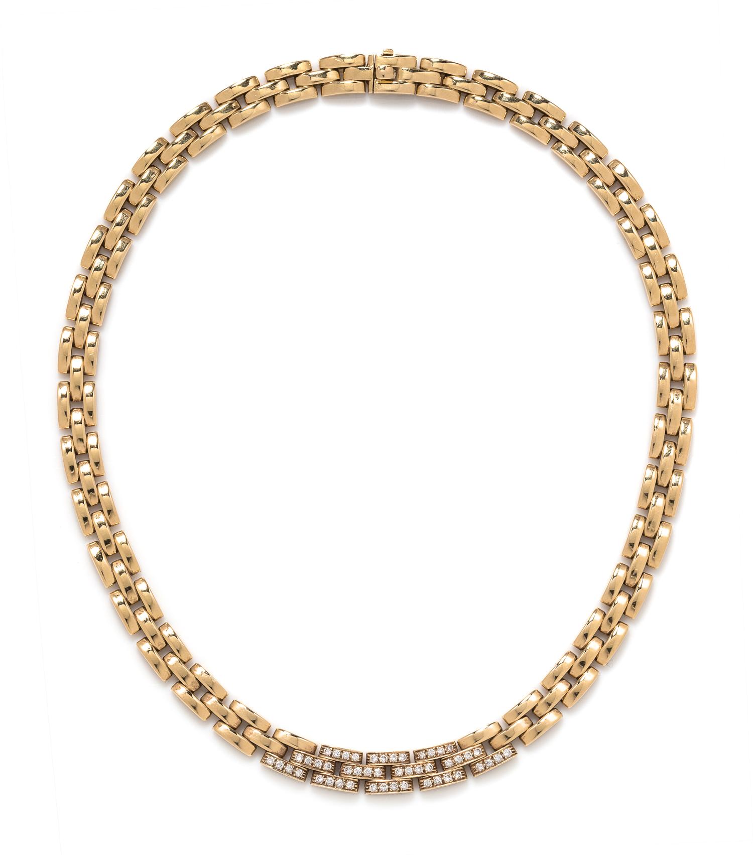 An 18 Karat Yellow Gold and Diamond 'Maillon Panthere' Necklace, Cartier,