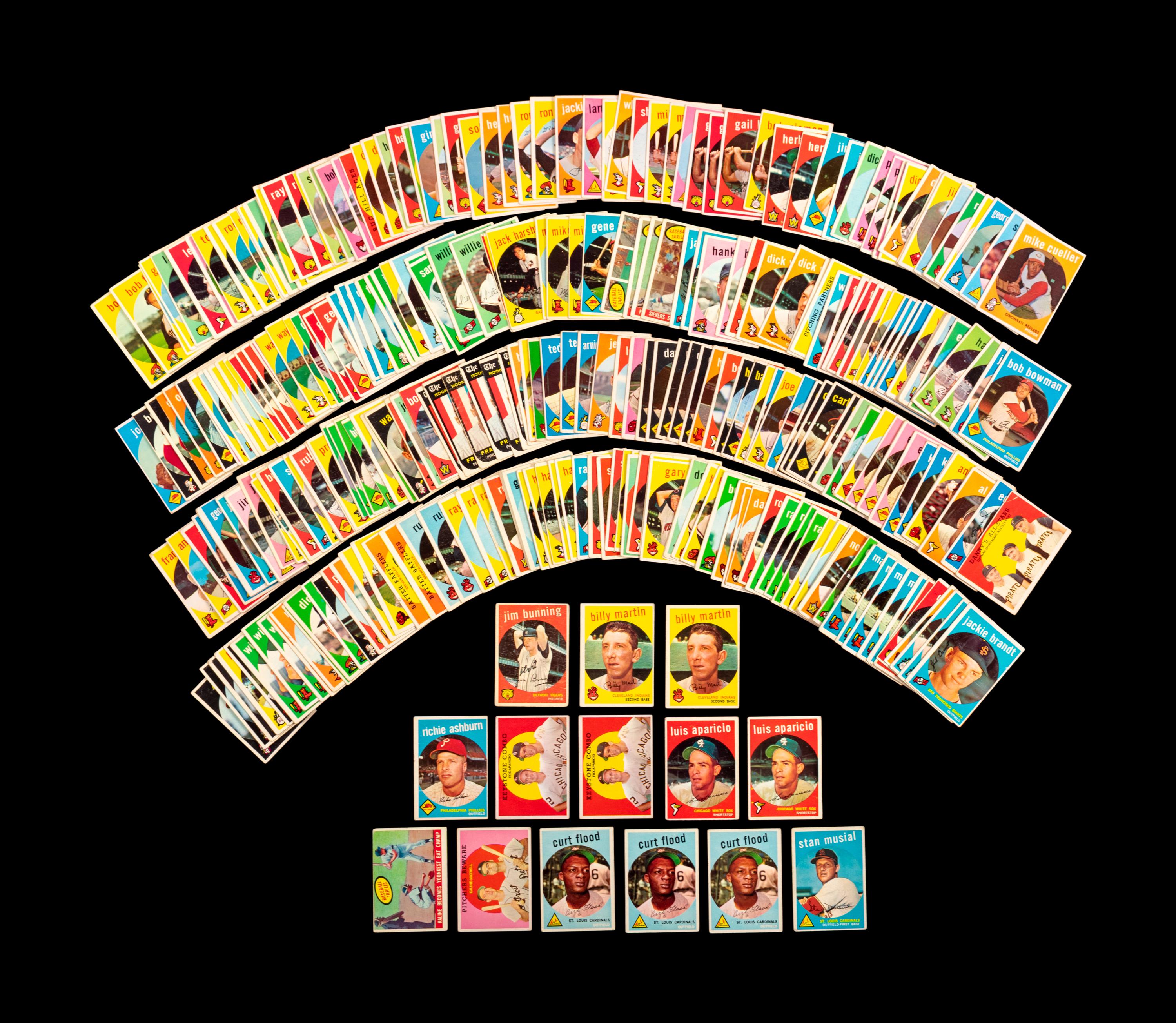 A Group of 335 Assorted 1959 Topps Baseball Cards,