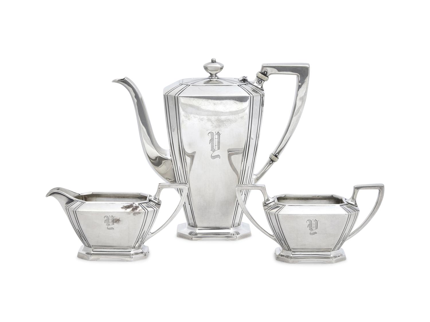 An American Silver Three-Piece Coffee Service