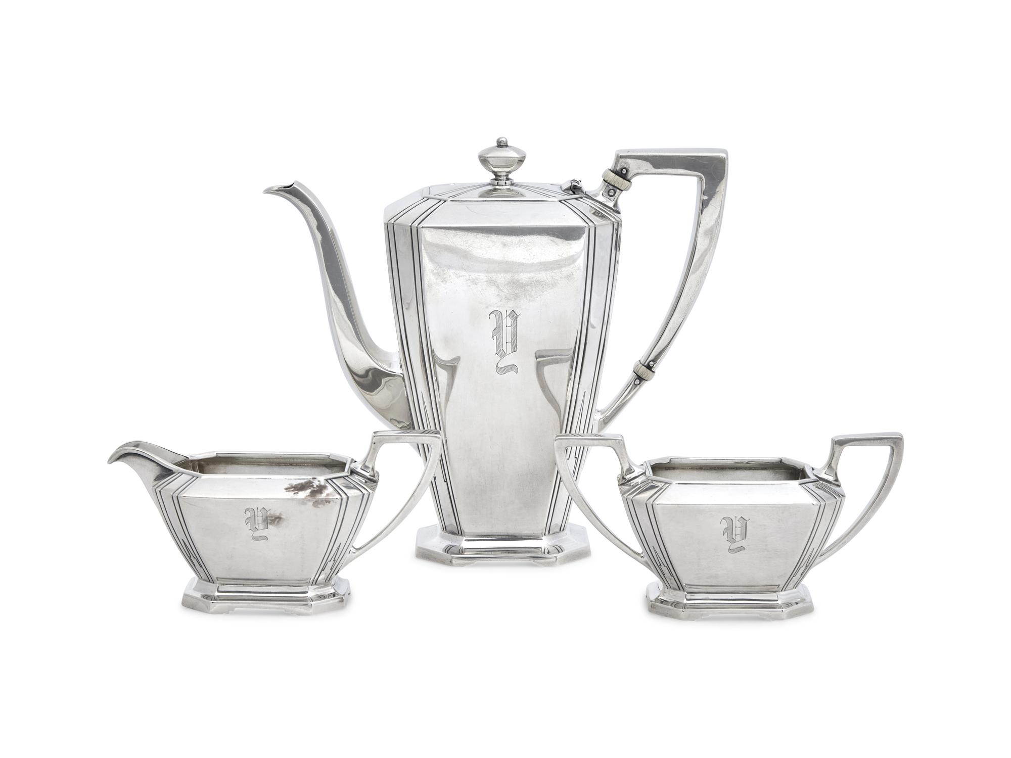 An American Silver Three-Piece Coffee Service