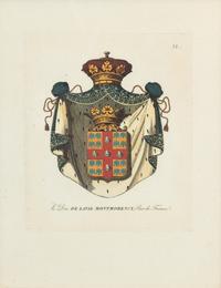 A Group of Four Decorative Prints Depicting the Armorial Shields of French Families