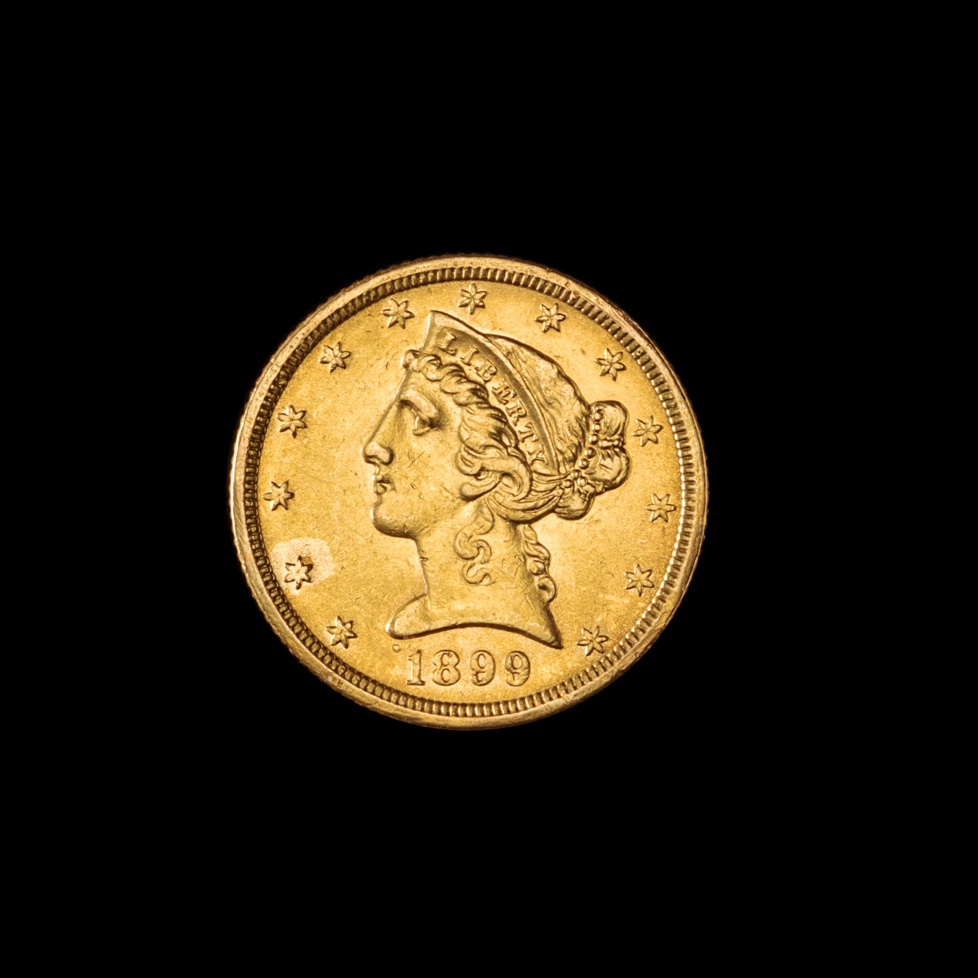 A United States 1899 Liberty Head $5 Gold Coin