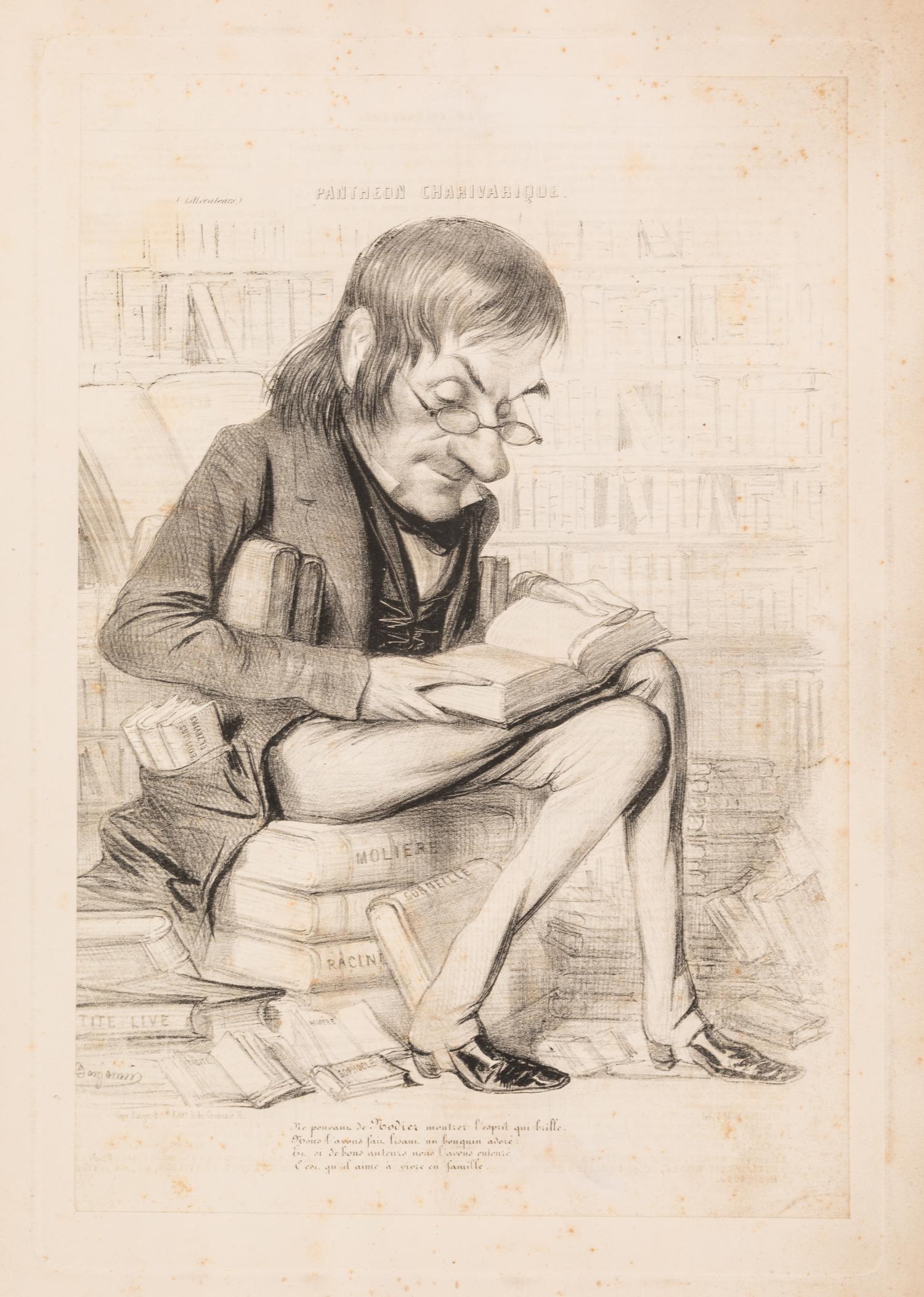 Benjamin Roubaud, (French, 1811-1847), A group of five works: Gavarni, Alphonse Kari, Bérat, Théophile Gautier, and Nodier