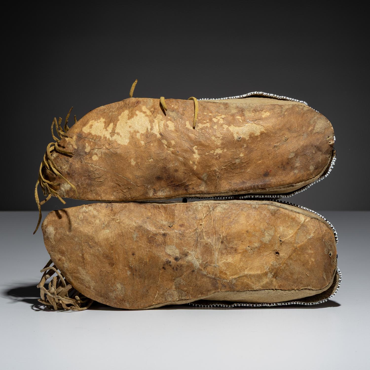 Comanche Beaded Hide Moccasins
