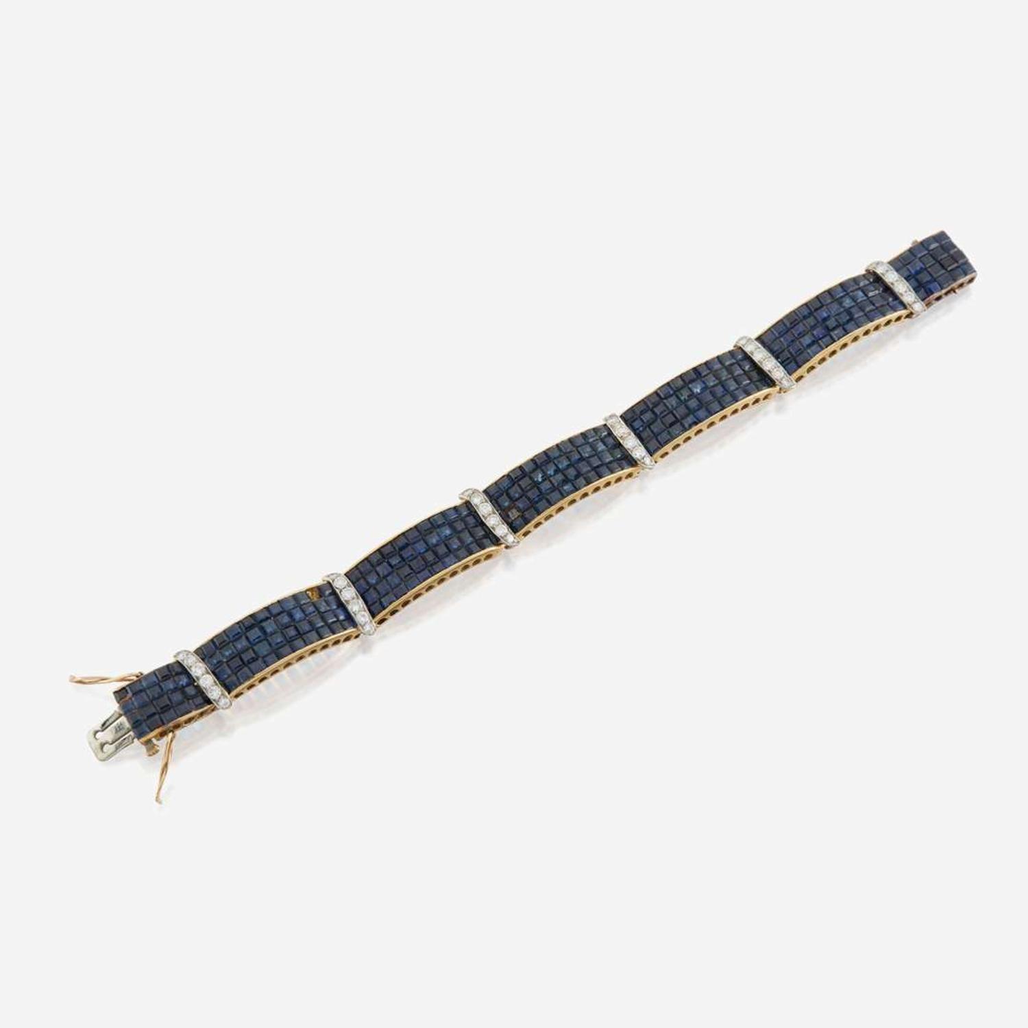 A Sapphire, Diamond, Gold, and Platinum Bracelet by Van Cleef & Arpels