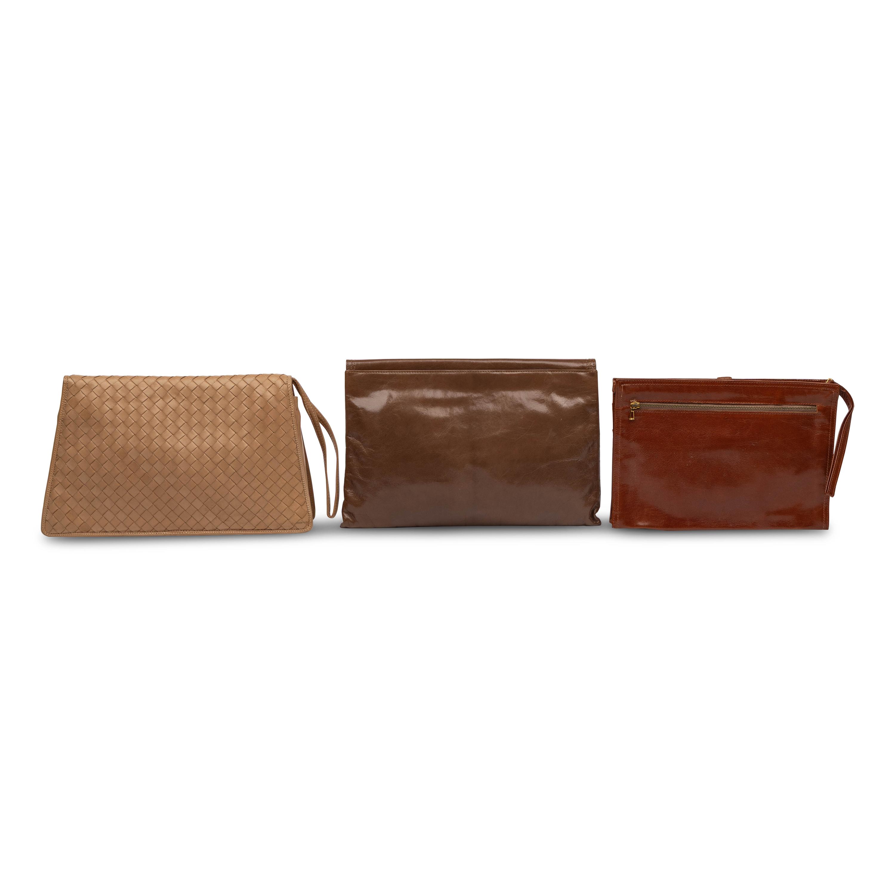 Bottega Veneta, Three Leather Clutches