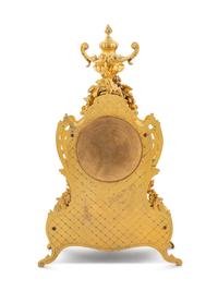 A Louis XV Style Gilt Bronze Mantel Clock