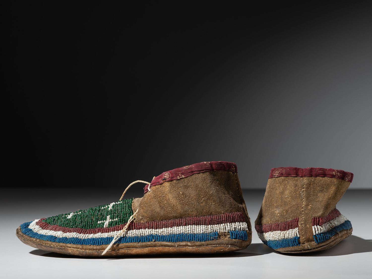 Sioux Beaded Hide Moccasins