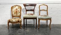 A Group of Three Needlepoint Upholstered Chairs Height of tallest 34 1/2 inches.