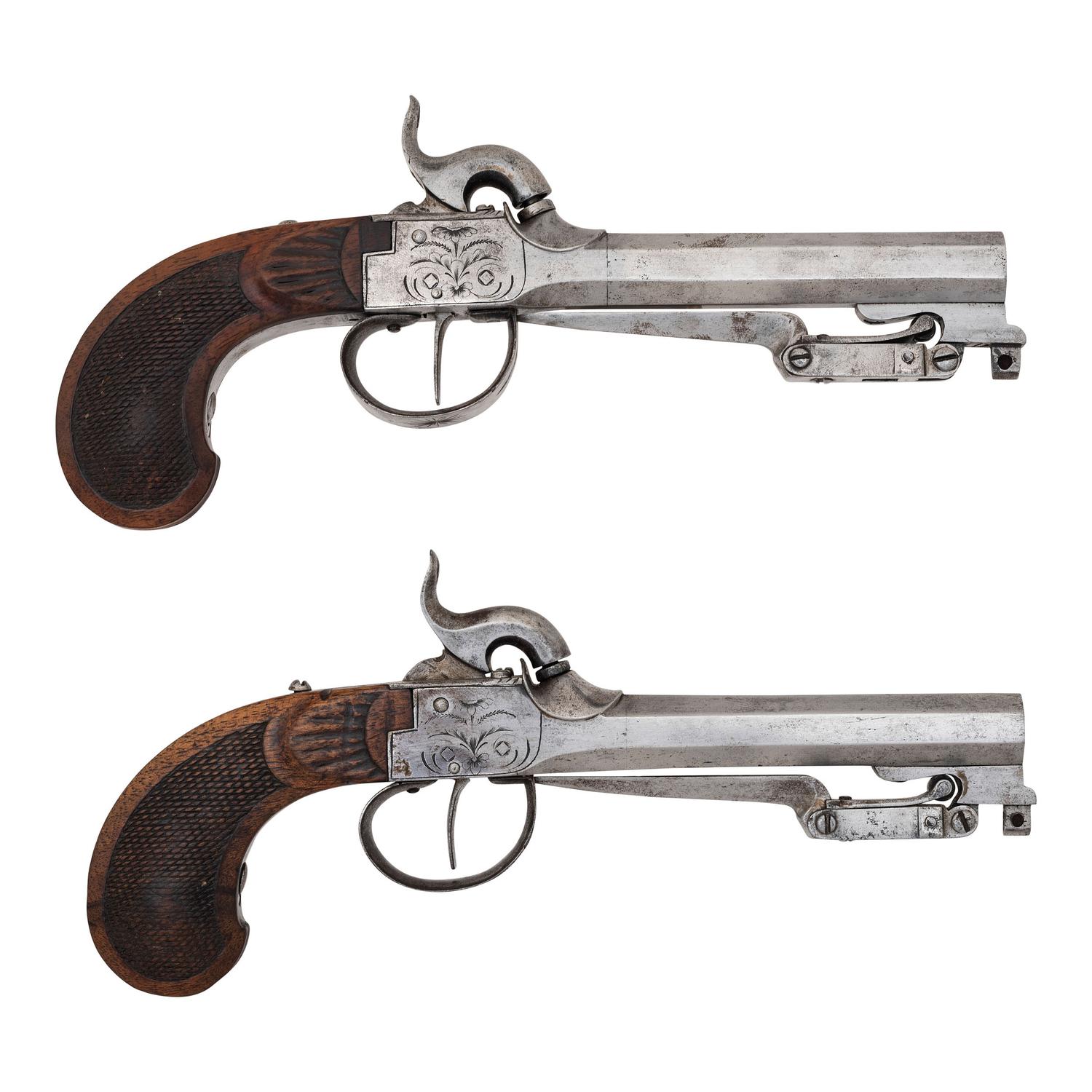 Pair of Belgian Snap Bayonet Pistols