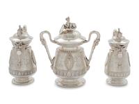 An American Aesthetic Movement Six-Piece Coin Silver Tea and Coffee Service