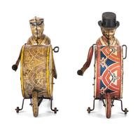 Two Marx Tin Lithograph Windup Drummers