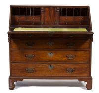 A George III Mahogany Slant Front Desk Height 42 1/2 x width 43 x depth 21 1/4 inches. — 19TH CENTURY