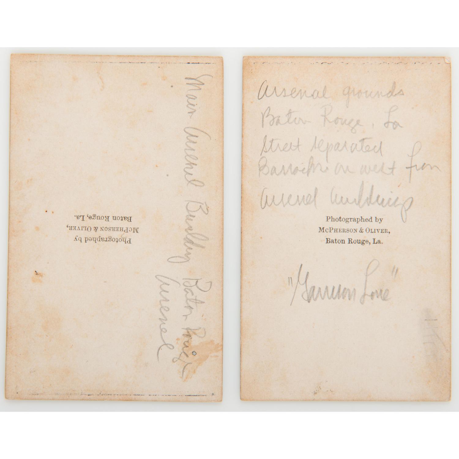 McPherson & Oliver, Two Civil War CDVs of the Baton Rouge Arsenal