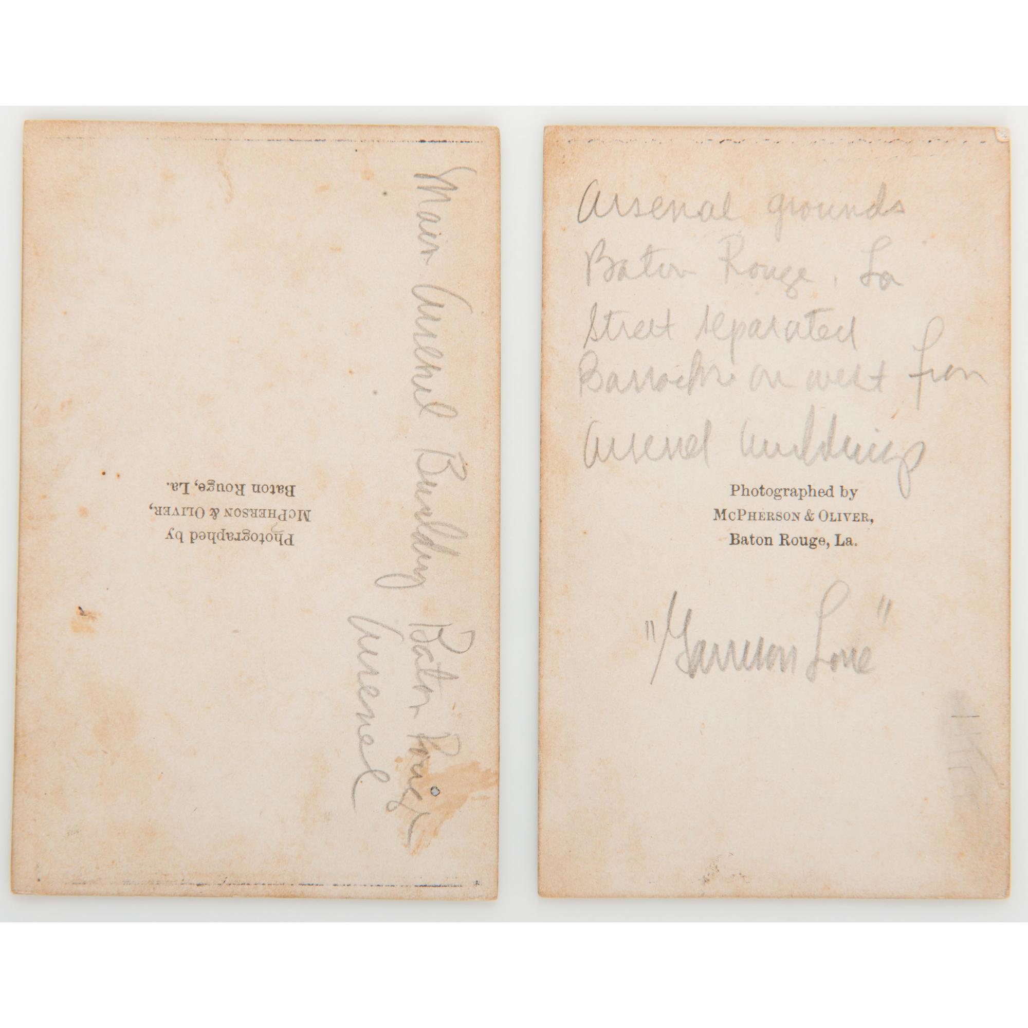 McPherson & Oliver, Two Civil War CDVs of the Baton Rouge Arsenal