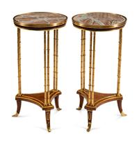 A Pair of Directoire Style Gilt-Bronze-Mounted Mahogany Guéridons