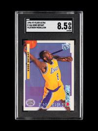 A 1996-97 Fleer Ultra Platinum Medallion Kobe Bryant Rookie Basketball Card No. P266 (SGC 8.5 NM-MT+)