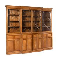 An English Pine Breakfront Bookcase