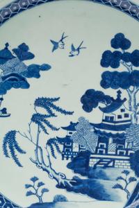 A Large Chinese Export Blue and White Porcelain Charger