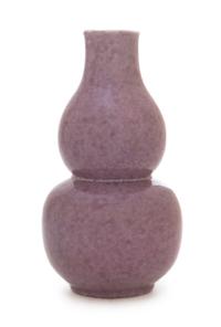 A Chinese Purple Glazed Gourd-Form Vase Height 6 1/4 inches. — 19TH CENTURY