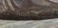 A Continental Bronze Figural Group Width 8 1/2 inches. — AFTER JEAN-JACQUES FEUCHERE (1807-1852)