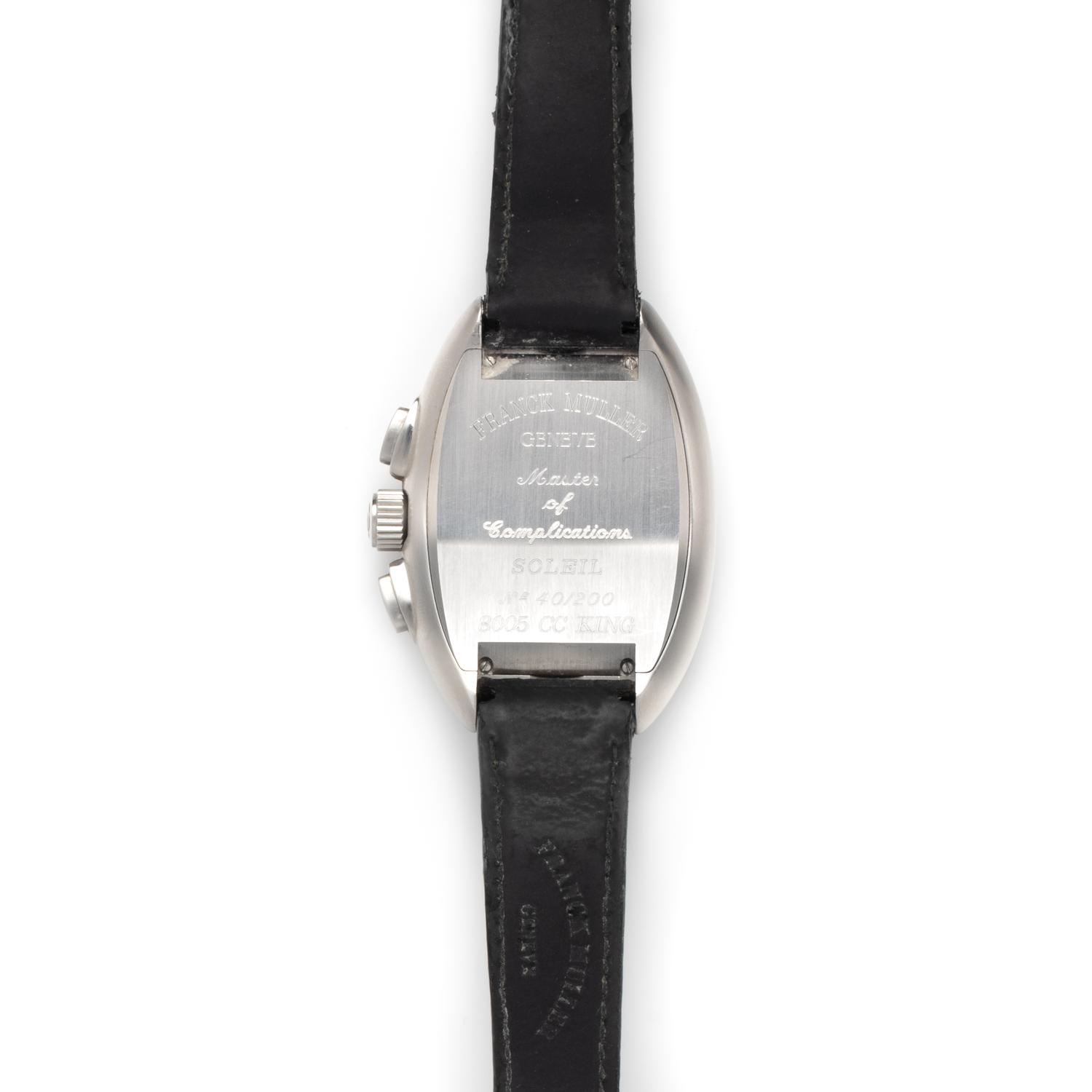 FRANCK MULLER, STAINLESS STEEL LIMITED EDITION REF. 8055 CC 'SOLEIL' CHRONOGRAPH WRISTWATCH