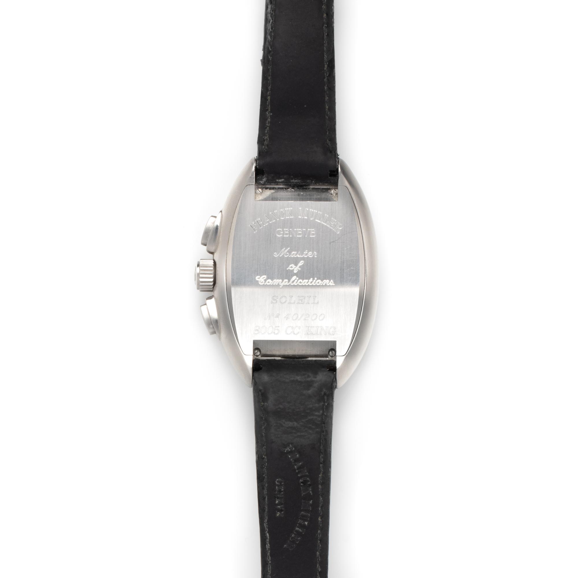 FRANCK MULLER, STAINLESS STEEL LIMITED EDITION REF. 8055 CC 'SOLEIL' CHRONOGRAPH WRISTWATCH
