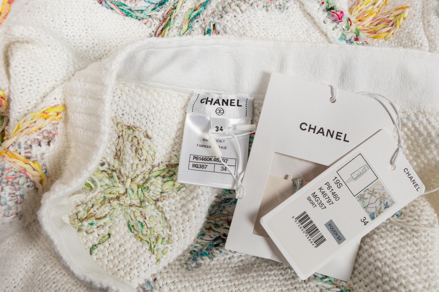 Chanel Embroidered Two-Layer Skirt, 2019