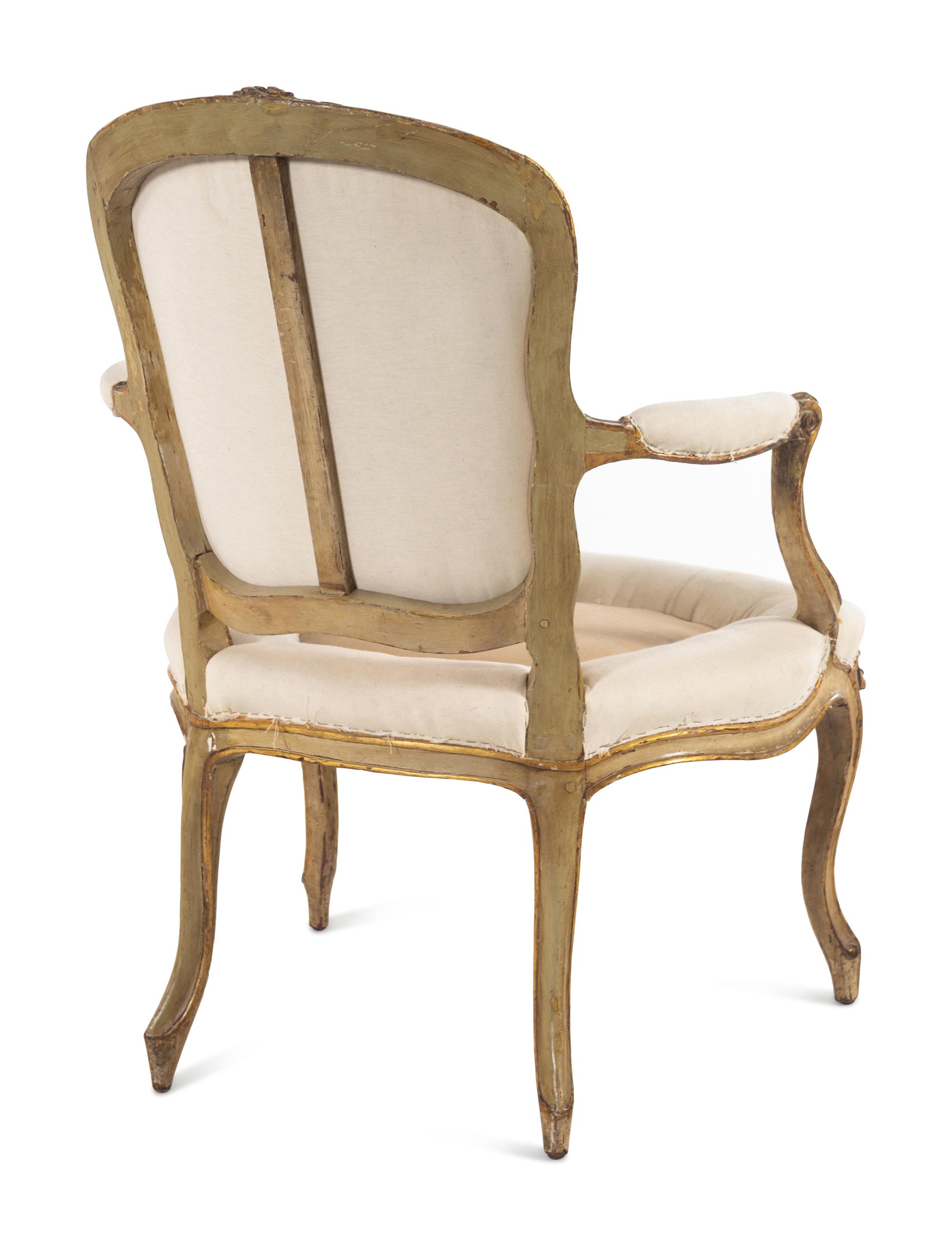 A Set of Four Louis XV Painted Fauteuils