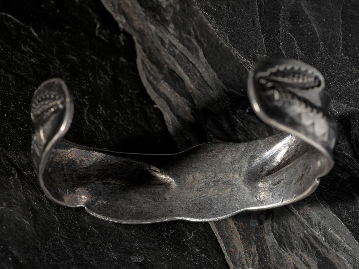 Navajo Ingot Silver and Turquoise Cuff Bracelet