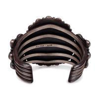 Sterling Silver and Turquoise Cluster Cuff Bracelet