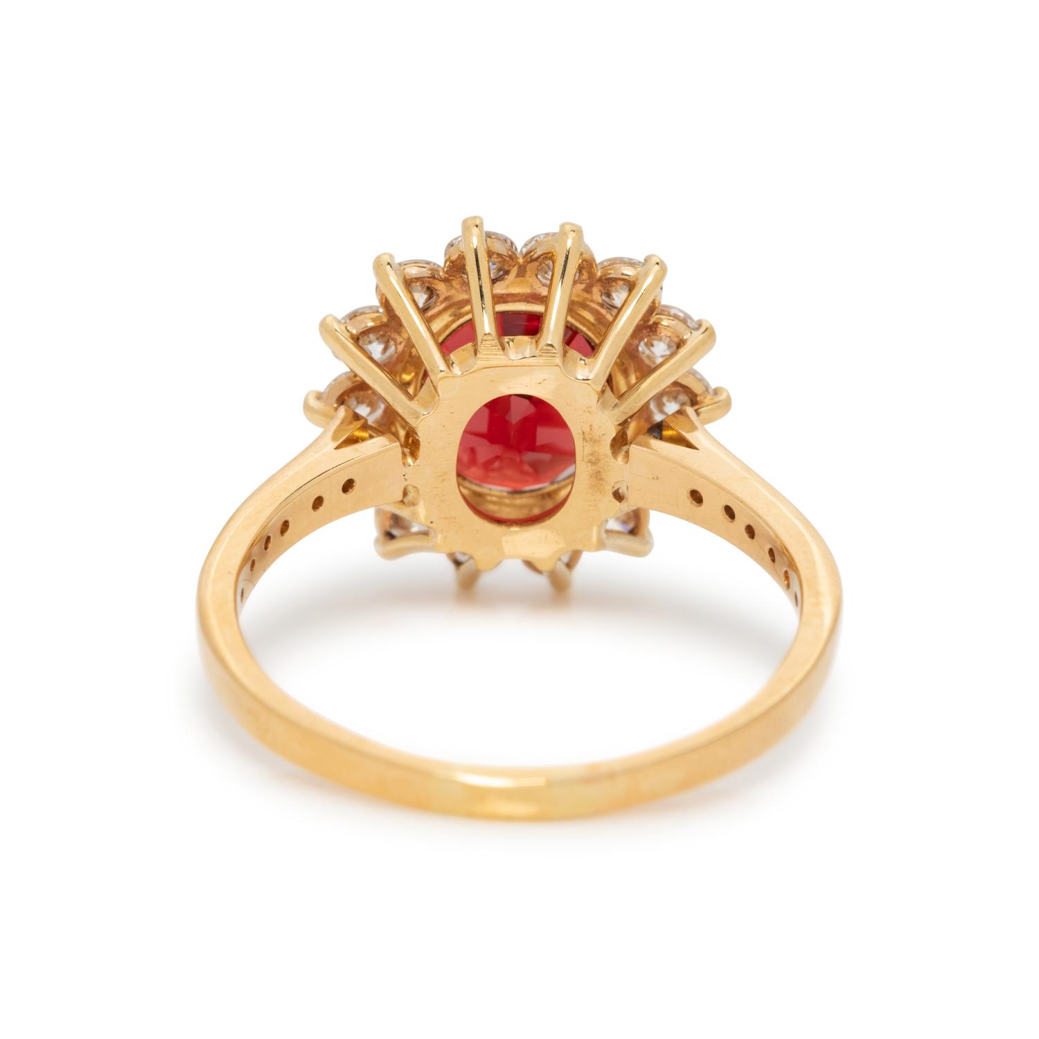 SPINEL AND DIAMOND RING