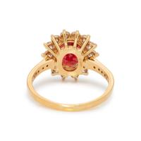 SPINEL AND DIAMOND RING