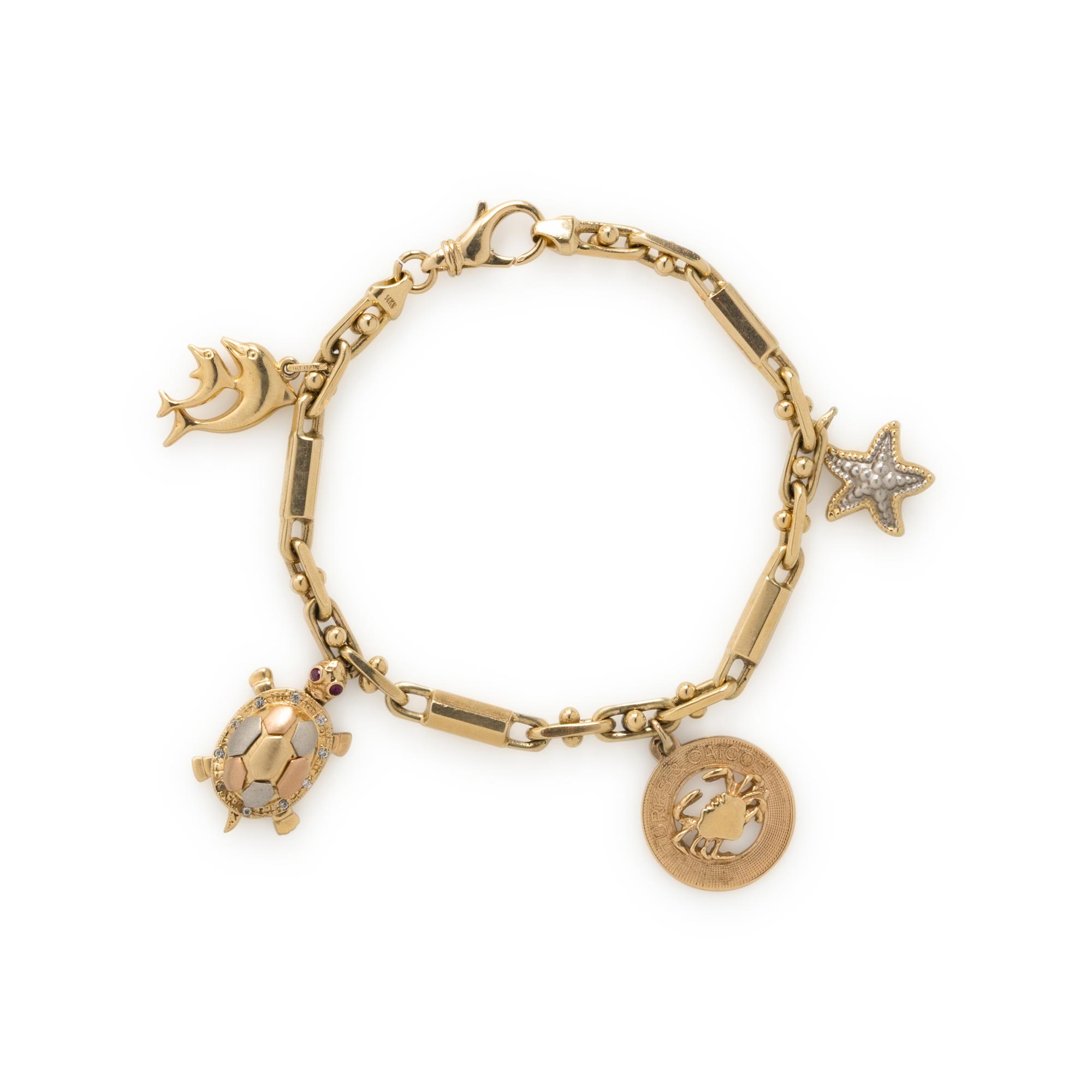 GOLD MARINE CHARM BRACELET