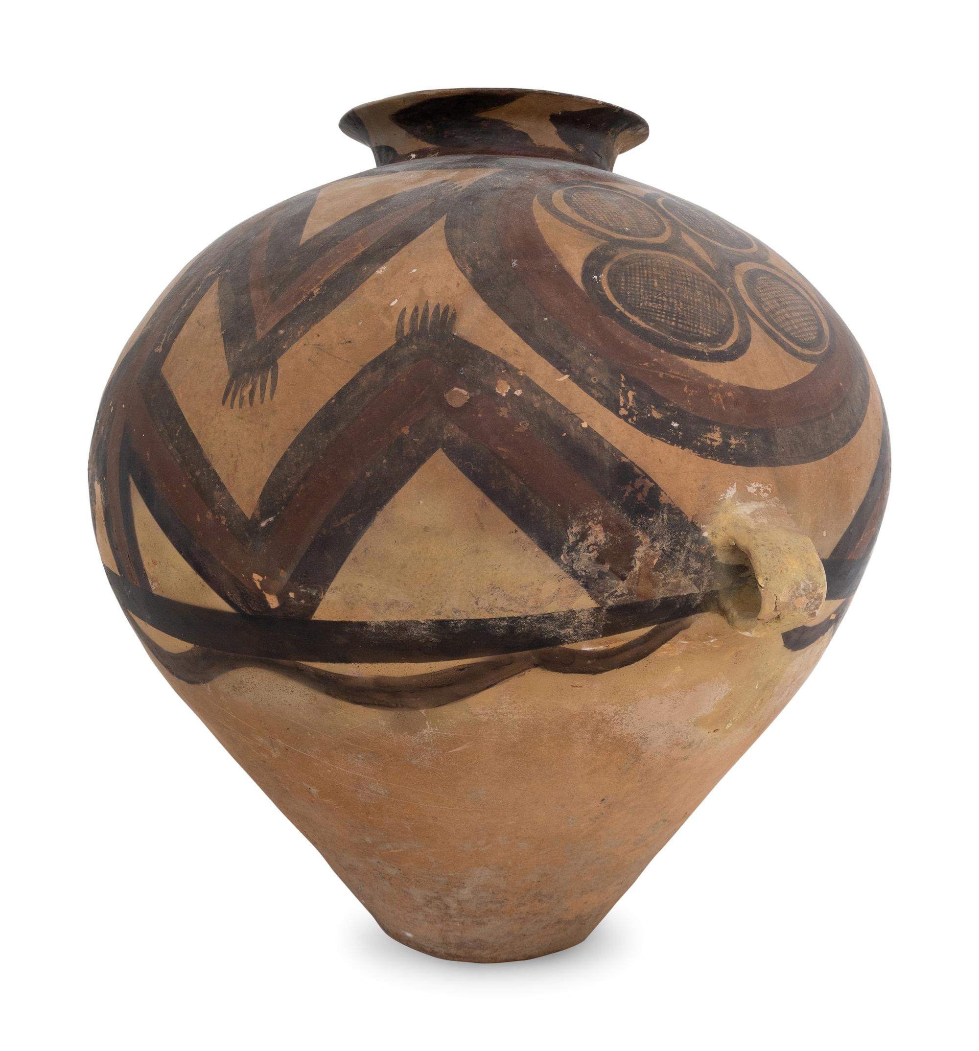 A Large Chinese Majiayao Machang Painted Pottery Jar