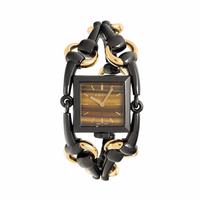 Gucci, Ref. 116.3, Stainless Steel and Yellow Gold 'Signoria' Watch with Tiger's Eye Dial