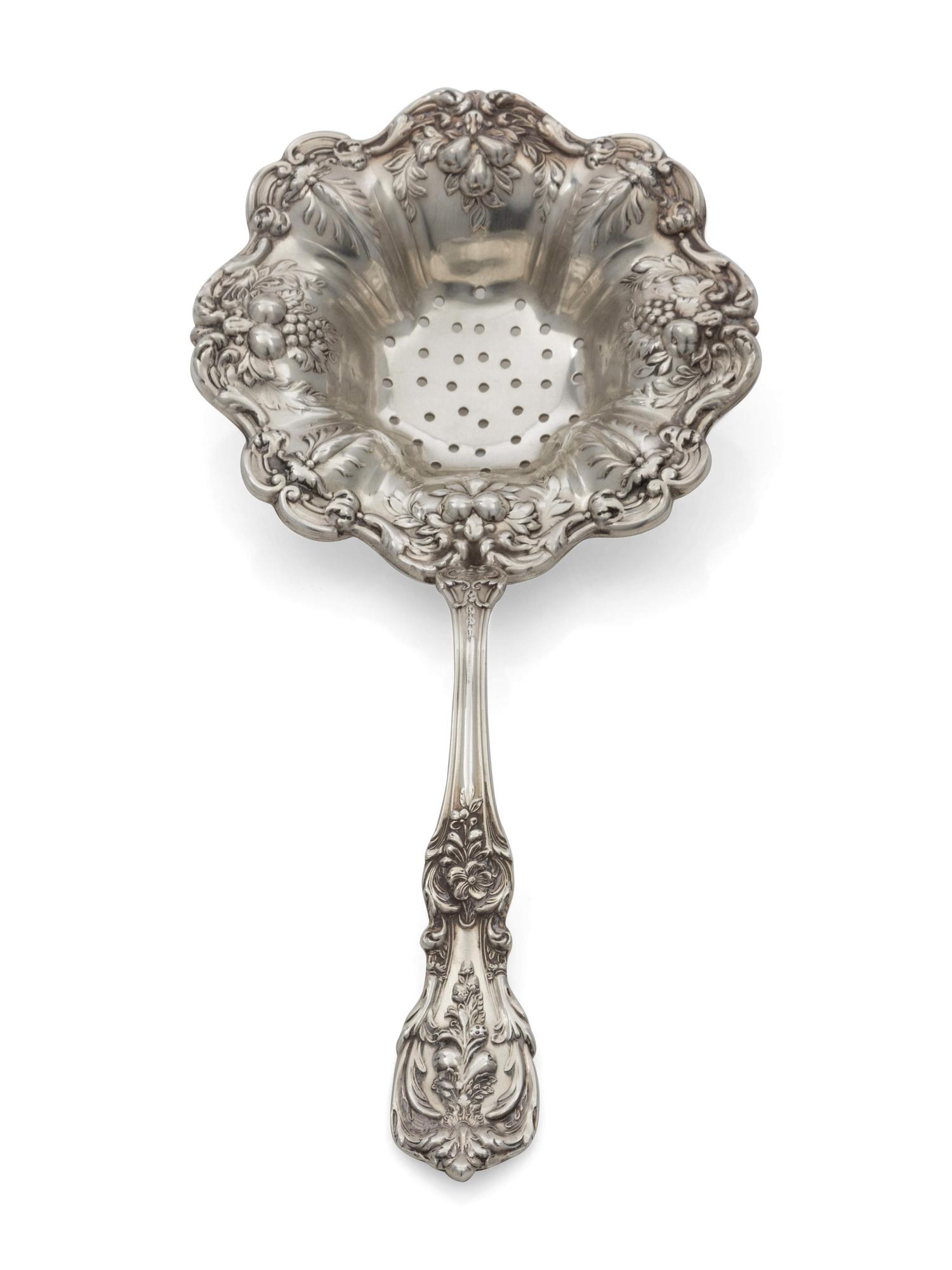 An American Silver Tea Strainer