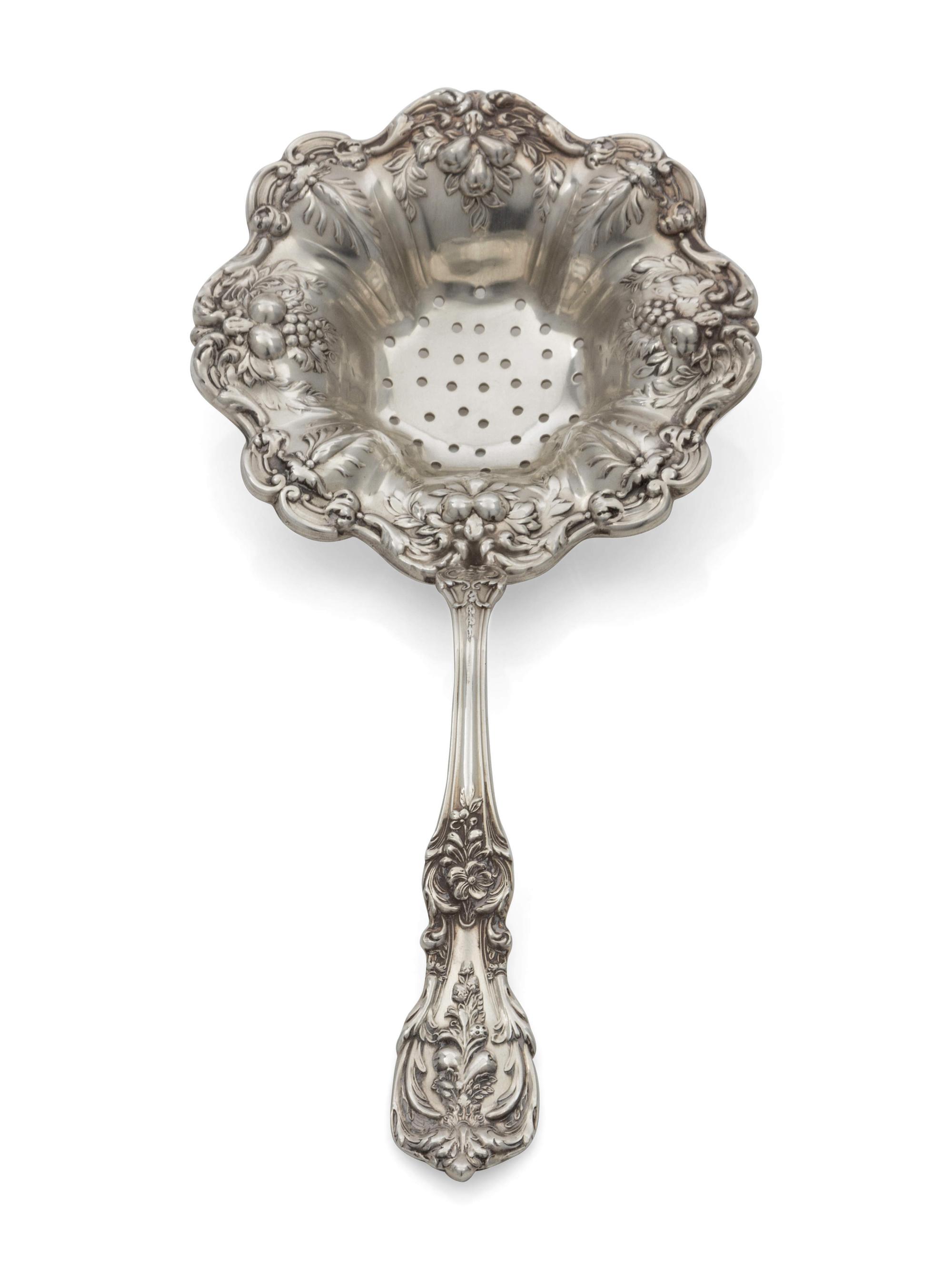 An American Silver Tea Strainer
