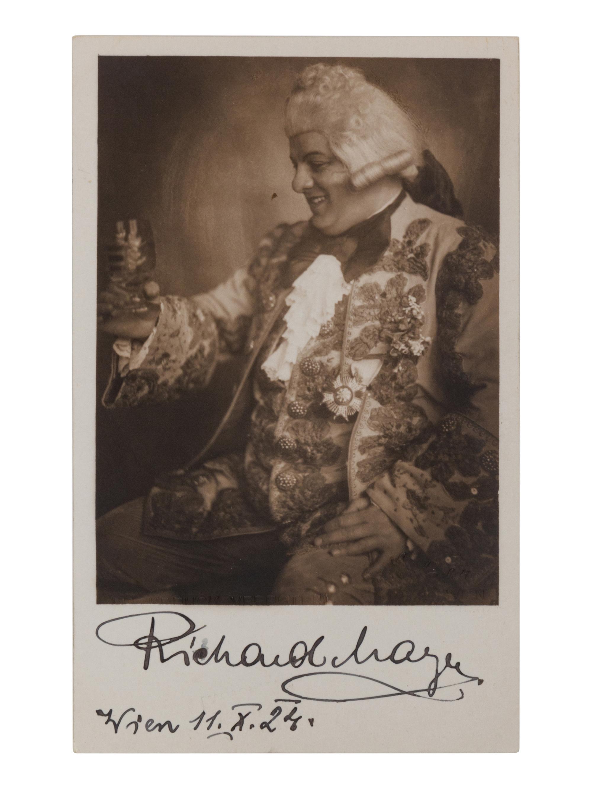 [20TH-CENTURY OPERA SINGERS]. A group of 7 photographs or photographic postcards of opera singers from the 1920s, most signed and inscribed, comprising images of: