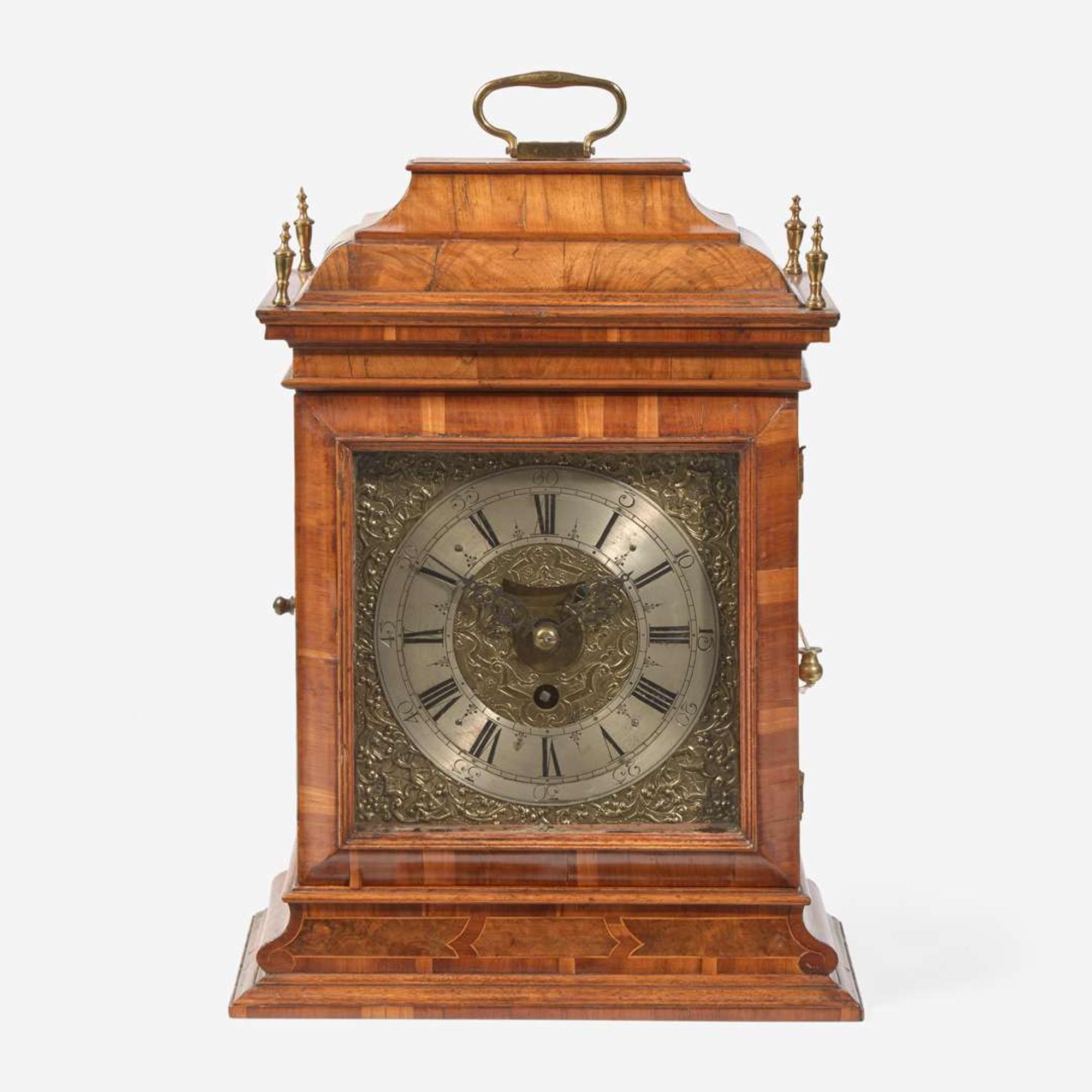 A German burl walnut bracket clock circa 1720