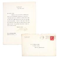 TAFT, WILLIAM H. Typed letter signed (Wm. H. Taft), one page, April 25, 1915.