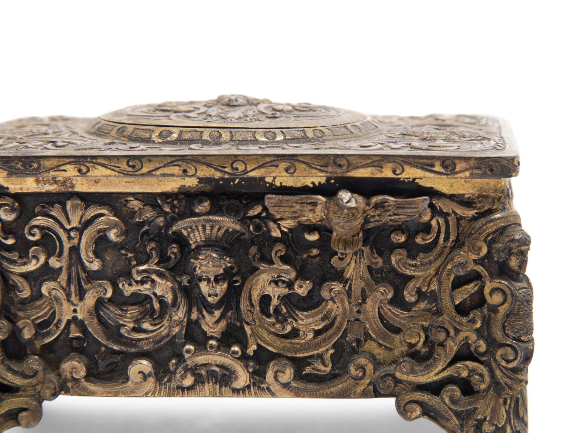 A German Silver-Gilt Singing Bird Automaton Box