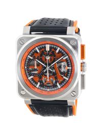 BELL & ROSS, STAINLESS STEEL 'BR-03-94 AERO GT ORANGE' CHRONOGRAPH WATCH