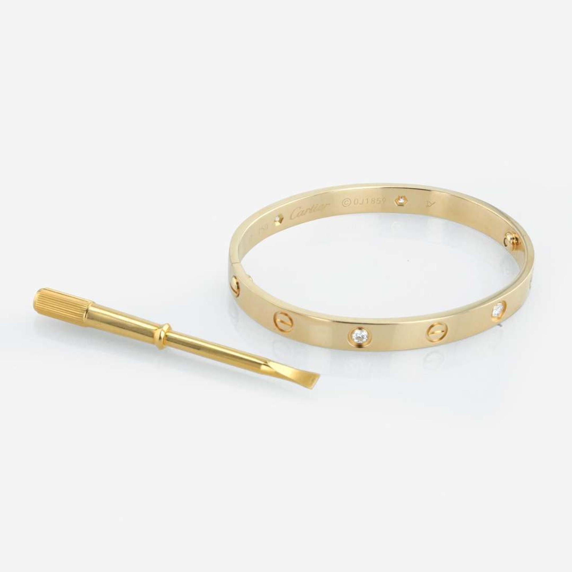 An 18K Yellow Gold and Diamond Cartier Love Bracelet Cartier