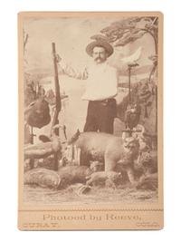 [WESTERN AMERICANA]. A group of 4 photographs of armed hunters, some posed with their game.