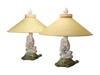A Pair of Ceramic Figural Table Lamps