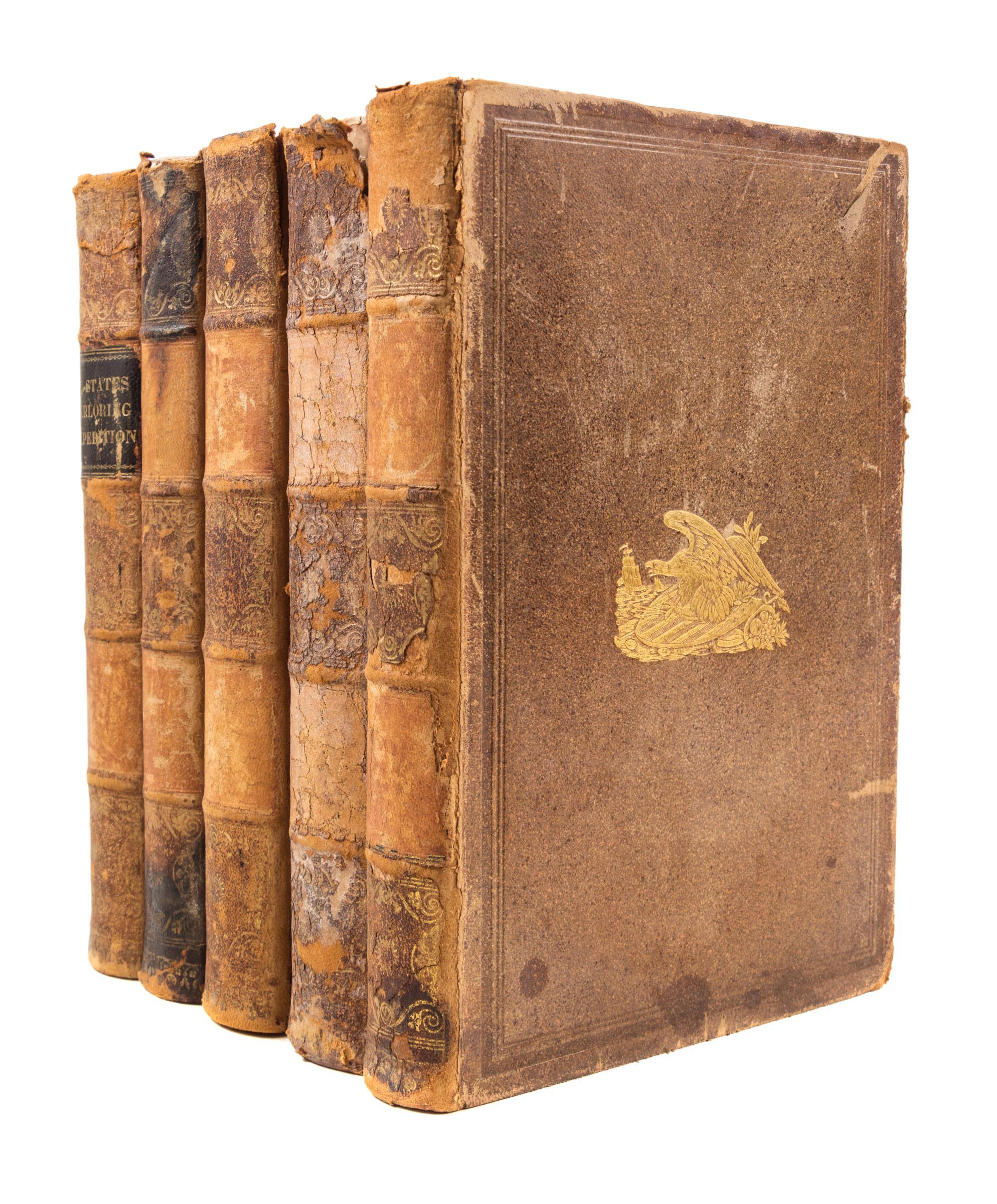 WILKES, CHARLES. Narrative of the United States Exploring Expedition... Phil., 1849-1850. 5 (of 6) vols. only.