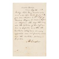 LINCOLN, Abraham (1809-1865). A hitherto unpublished autograph memorandum, Washington, D.C., 22 September 1862.